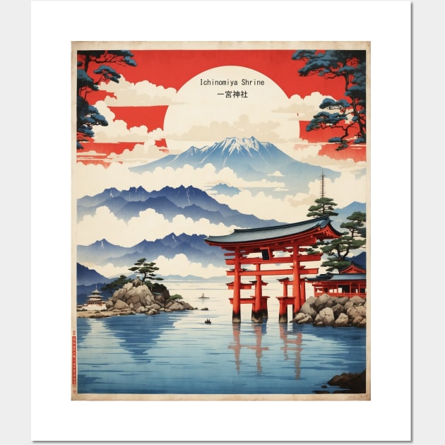 Itsukushima Shrine Japan Vintage Poster Tourism Wall Art by TravelersGems